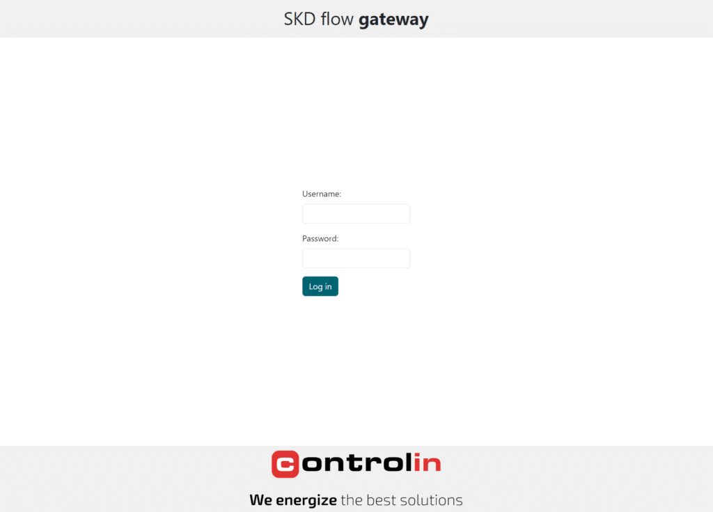Controlin SKD flow gateway inlog